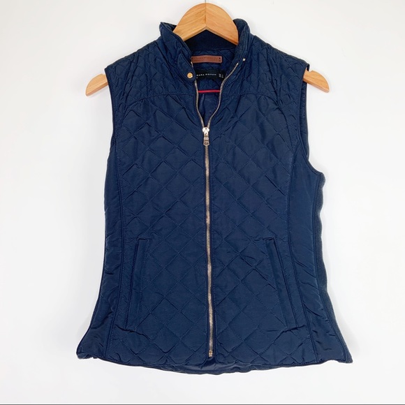 Zara Jackets & Blazers - Zara Woman Quilted Vest Size Medium Navy